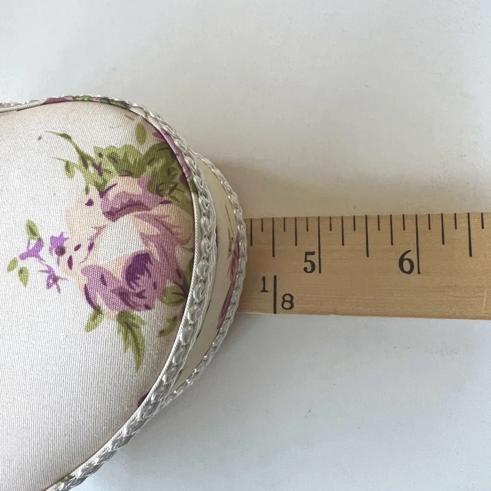 Vintage Floral Heart Shaped Trinket Box Jewelry Box Vanity Decor